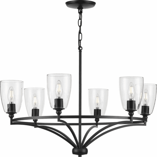 Progress Parkhurst 6-LT Chandelier - Matte Black - P400297-31M