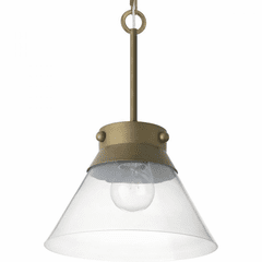 Progress Point Dume 1-Light 100W Semi-Flush Mount - Aged Brass - P350139-161