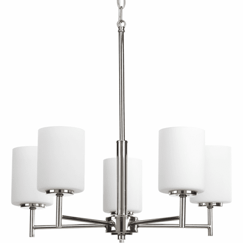 Progress Replay Collection 5-LT Chandelier - Polished Nickel - P4319-104