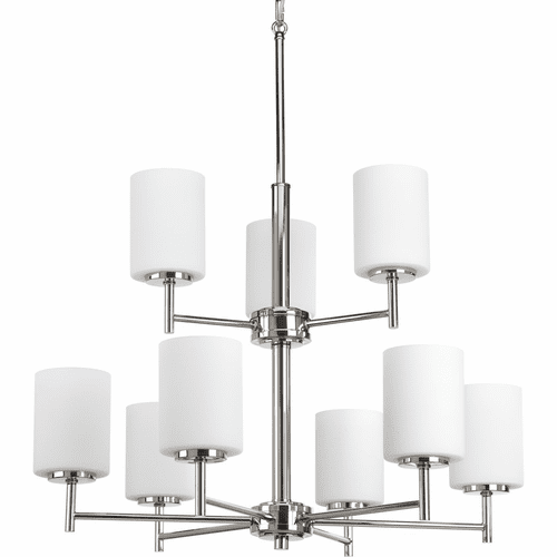 Progress Replay Collection 9-LT, Two-Tier Chandelier - Polished Nickel - P4726-104