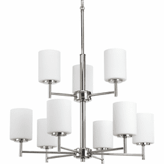 Progress Replay Collection 9-LT, Two-Tier Chandelier - Polished Nickel - P4726-104
