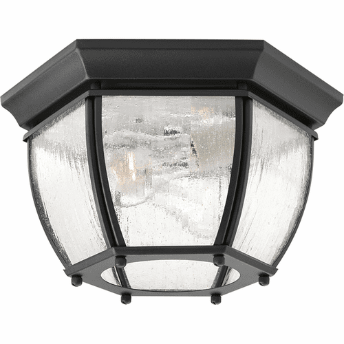 Progress Roman Coach 2-LT Outdoor 11" Flush Mount - Black - P6019-31