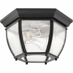 Progress Roman Coach 2-LT Outdoor 11" Flush Mount - Black - P6019-31