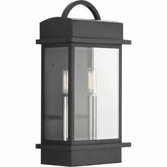 Progress Santee 2-LT Outdoor Medium Wall-Lantern - Black - P560002-031