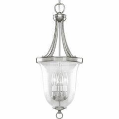 Progress Seeded Glass 3-LT Foyer Pendant - Brushed Nickel - P3753-09