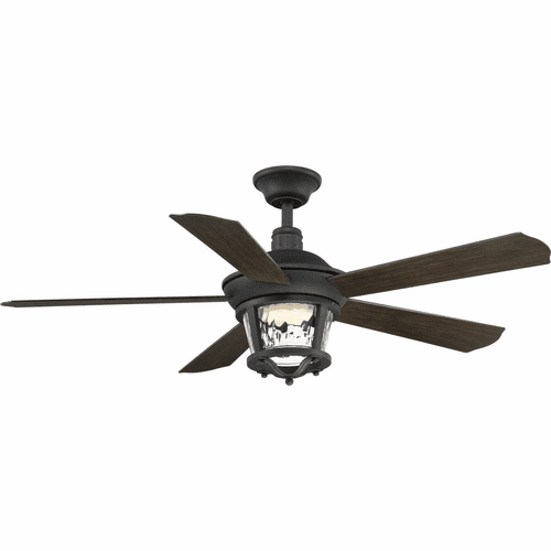 Progress Smyrna Collection 52" Five-Blade Ceiling Fan - Forged Black - P2576-8030K