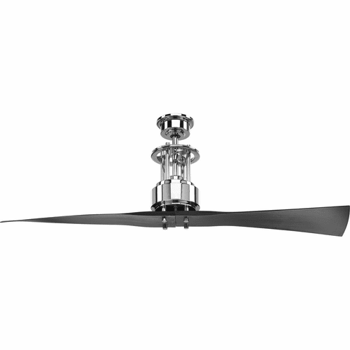Progress Spades Collection 56" Two-Blade Ceiling Fan - Polished Chrome - P2570-15