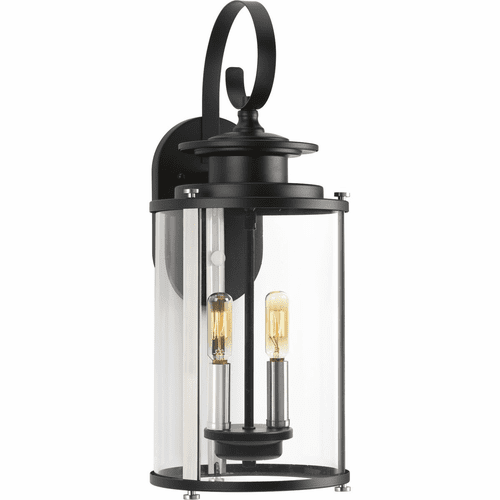 Progress Squire 2-LT Outdoor Medium Wall Lantern - Black - P560037-031