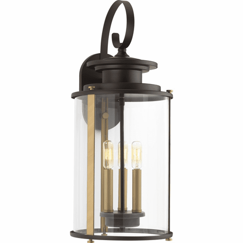 Progress Squire 3-LT Outdoor Large Wall Lantern - Antique Bronze - P560038-020