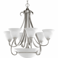 Progress Torino Collection 6-LT, Two-Tier Chandelier - Brushed Nickel - P4417-09 Progress Torino Collection 6-LT, Two-Tier Chandelier - Brushed Nickel - P4417-09