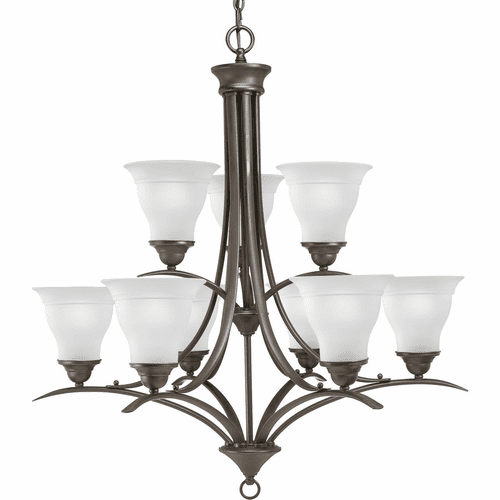 Progress Trinity Collection 9-LT, Two-Tier Chandelier - Antique Bronze - P4329-20