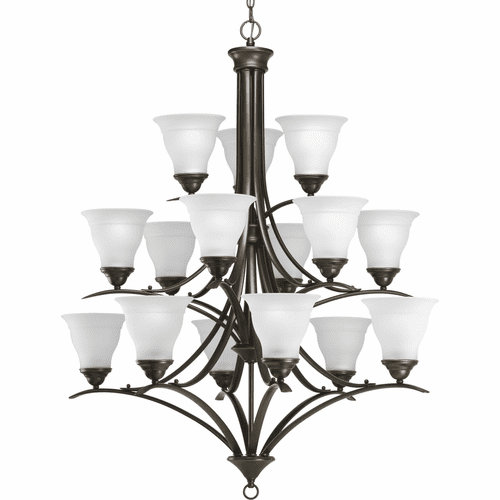 Progress Trinity Fifteen-Light, Three-Tier Chandelier - Antique Bronze - P4365-20
