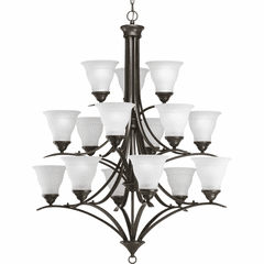 Progress Trinity Fifteen-Light, Three-Tier Chandelier - Antique Bronze - P4365-20