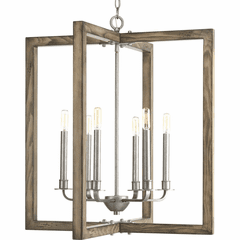 Progress Turnbury Collection 6-LT Chandelier - Galvanized Finish - P4761-141 Progress Turnbury Collection 6-LT Chandelier - Galvanized Finish - P4761-141