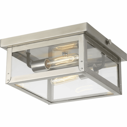 Progress Union Square 2-LT Outdoor Flush Mount - Stainless Steel - P550007-135