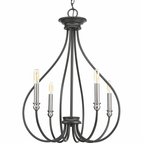 Progress Whisp Collection 4-LT Chandelier - Graphite - P400029-143