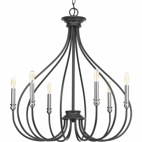 Progress Whisp Collection 6-LT Chandelier - Graphite - P400030-143