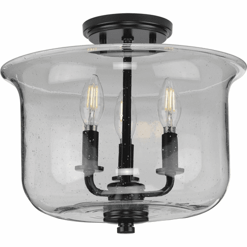 Progress Winslett 3-Light 60W Semi-Flush Mount - Black - P350153-031
