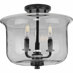 Progress Winslett 3-Light 60W Semi-Flush Mount - Black - P350153-031