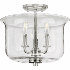 Progress Winslett 3-Light 60W Semi-Flush Mount - Brushed Nickel - P350153-009