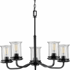 Progress Winslett 5-Light 60W Chandelier - Black - P400206-031 Progress Winslett 5-Light 60W Chandelier - Black - P400206-031
