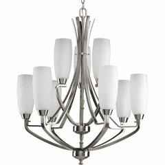 Progress Wisten Collection 9-LT, Two-Tier Chandelier - Brushed Nickel - P4439-09