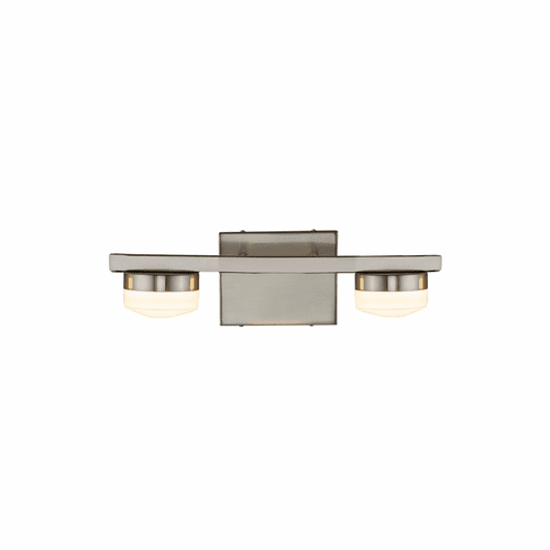 Puck 2-Light LED Bath Bar - Brushed Nickel - FSN-8992-OPAL-NCKL