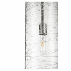 Quorum 1-LT 11" Pendant - Satin Nickel w/ Textured Glass - 8192-65