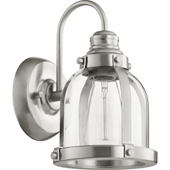 Quorum 1-LT Banded Dome Wall Mount - Satin Nickel - 586-1-65