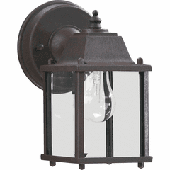 Quorum 1-LT Cast Alum Box Outdoor Lantern - Rust - 780-5 Quorum 1-LT Cast Alum Box Outdoor Lantern - Rust - 780-5