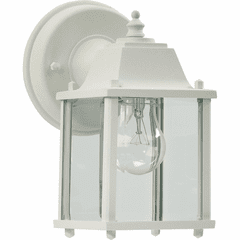 Quorum 1-LT Cast Alum Box Outdoor Lantern - White - 780-6 Quorum 1-LT Cast Alum Box Outdoor Lantern - White - 780-6