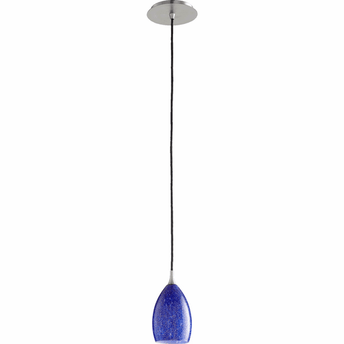 Quorum 1-LT Cobalt Dome Pendant - Satin Nickel - 864-65