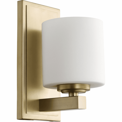 Quorum 1-LT Cylinder Wall Mount - Aged Brass - 5669-1-80