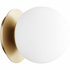 Quorum 1-LT Globe Wall Mount/Clear Glass Mount - Aged Brass - 339-1-80