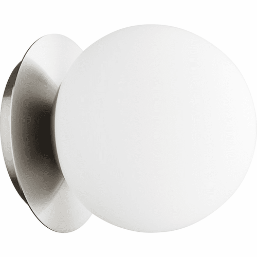 Quorum 1-LT Globe Wall Mount/Clear Glass Mount - Satin Nickel - 339-1-65