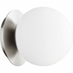 Quorum 1-LT Globe Wall Mount/Clear Glass Mount - Satin Nickel - 339-1-65