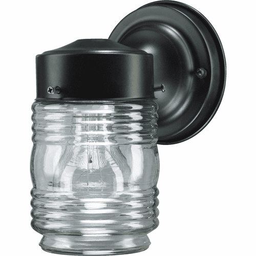 Quorum 1-LT Jelly Jar Wall Mount - Black - 5010-15