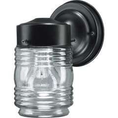 Quorum 1-LT Jelly Jar Wall Mount - Black - 5010-15