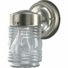 Quorum 1-LT Jelly Jar Wall Mount - Satin Nickel - 5010-65