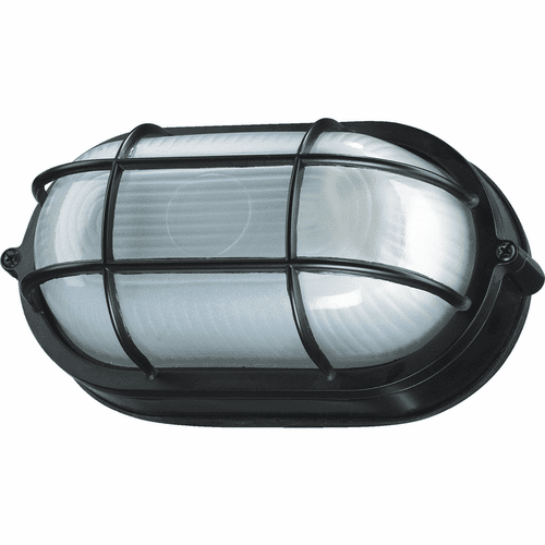 Quorum 1-LT Oval Bulkhead Flushmount - Black - 680-9-15