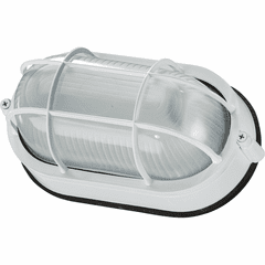 Quorum 1-LT Oval Bulkhead Flushmount - White - 680-9-6