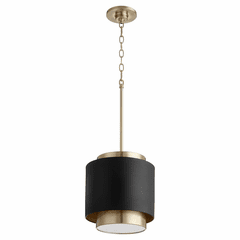 Quorum 1-LT Pendant - Noir/Aged Brass - 8010-6980