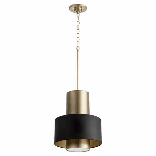 Quorum 1-LT Pendant - Noir/Aged Brass - 8011-6980