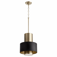 Quorum 1-LT Pendant - Noir/Aged Brass - 8011-6980