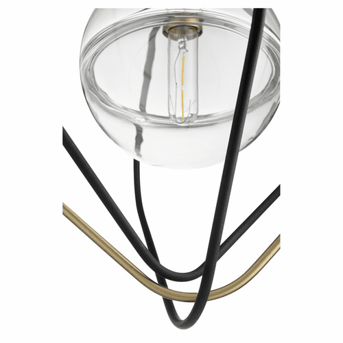 Quorum 1-LT Pendant - Noir w/ Aged Brass - 6802-6980