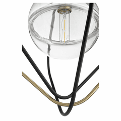 Quorum 1-LT Pendant - Noir w/ Aged Brass - 6802-6980