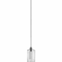 Quorum 1-LT Pendant - Satin Nickel Clear And White - 882-65 Quorum 1-LT Pendant - Satin Nickel Clear And White - 882-65