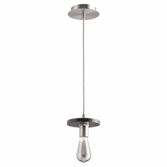 Quorum 1-LT Pendant - Satin Nickel w/Black Marble - 822-1565
