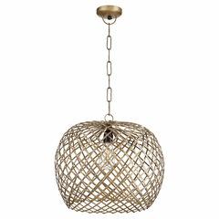 Quorum 1-LT Sphere Pendant - Artisan's Brass  - 81-75