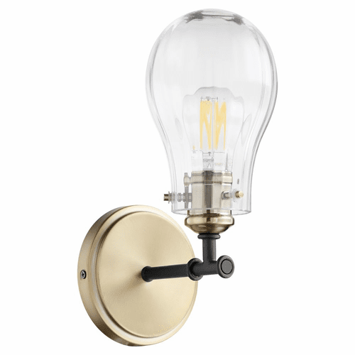 Quorum 1-LT Wall Mount - Noir w/Aged Brass - 511-1-69
